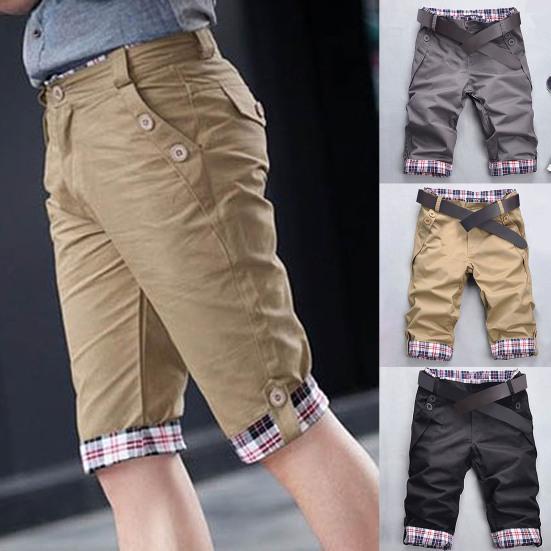 Şort Renkli Blok Patchwork Sokak Şıklığı Dar Kesim Cepler Fitness için Kısa Pantolonlar