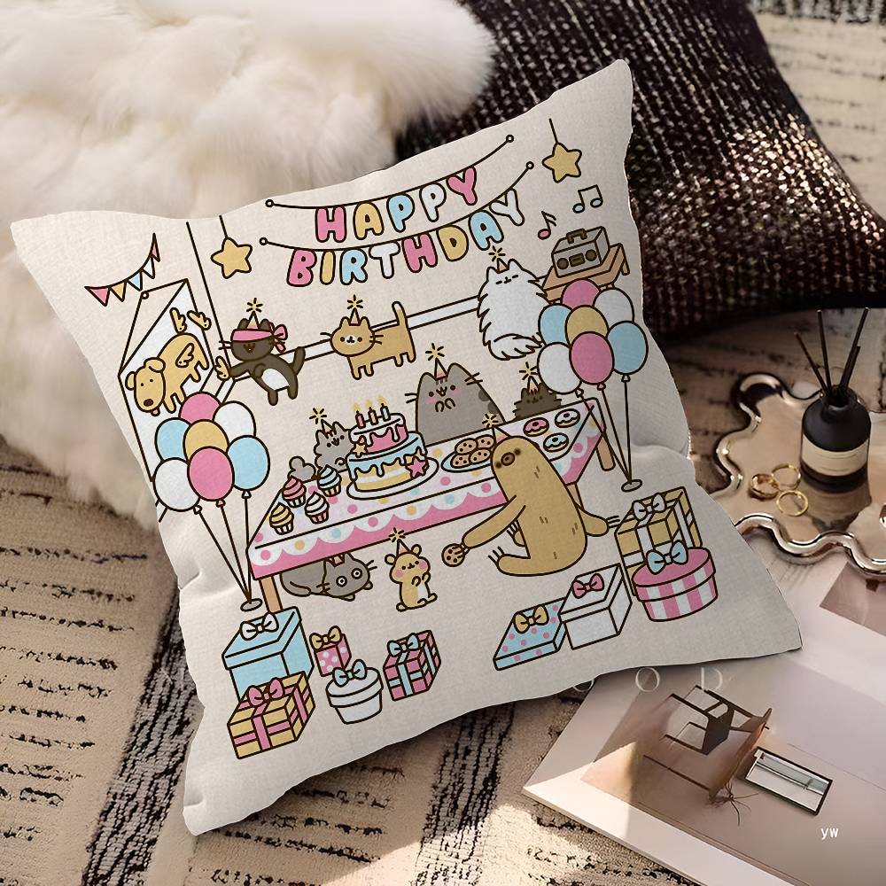 PPusheenS CARTOON Pillow Cover Sofa Cushion Cover Home Room Decoration Children Gift