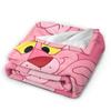 Pinks Panthers Animation Velvet Throw Blankets Blanket for Bed Couch Warm Bedspread,