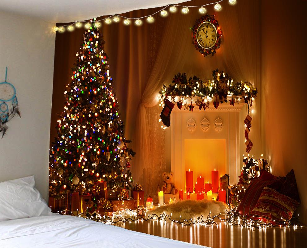 

Украшение дома Рождественский гобелен Рождественская елка Гобелен Гостиная Вечеринка Настенный декор Фон Ткань 230x180cm