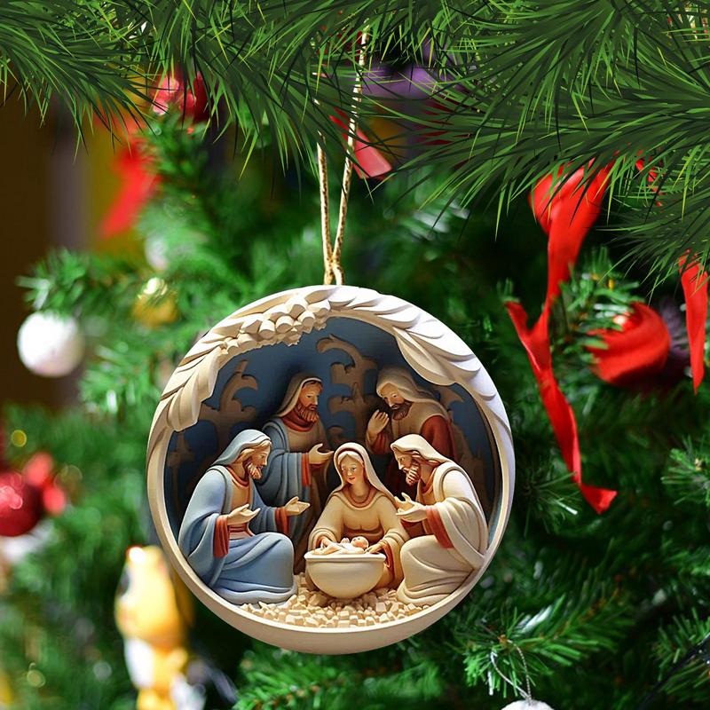 Christmas Tree Pendant Jesus Christ Hanging Ornaments Christmas Tree Ornament Christian Gifts Exquisite Xmas Ornaments