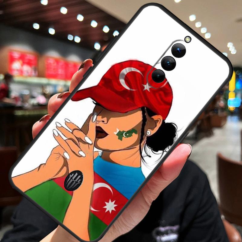 Dívčí pouzdro s vlajkou Ázerbájdžánu Pro ZTE Nubia Red Magic 11 10 8 9 8S 9S 10S Pro Plus 10 Air 5G 6R 6 7 6S 7S Pro Kryt
