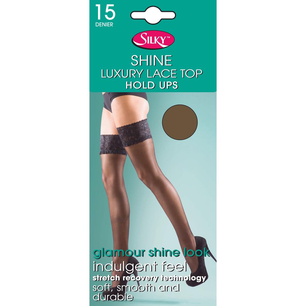 Silky Womens/Ladies Shine Lace Top Hold Ups (1 Pair)