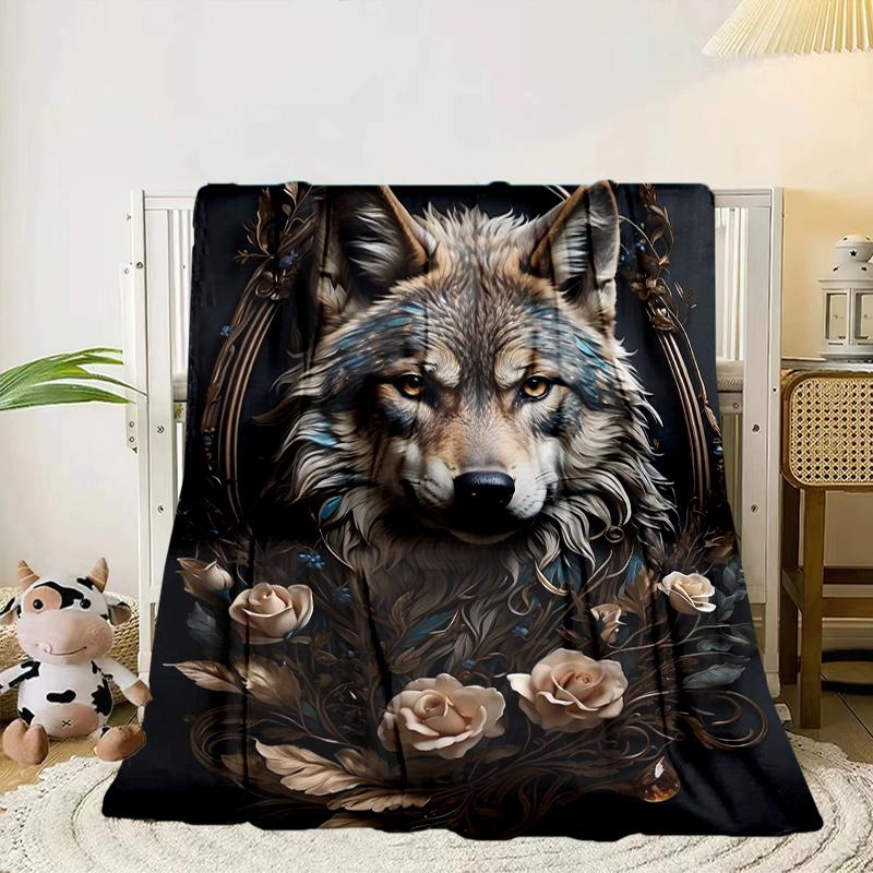 Wolf In The Garden Blanket Flannel Blanket Throw Blanket Sofa Cover Blanket Soft Premium Blanket Picnic Blanket Tv Blanket Gifts
