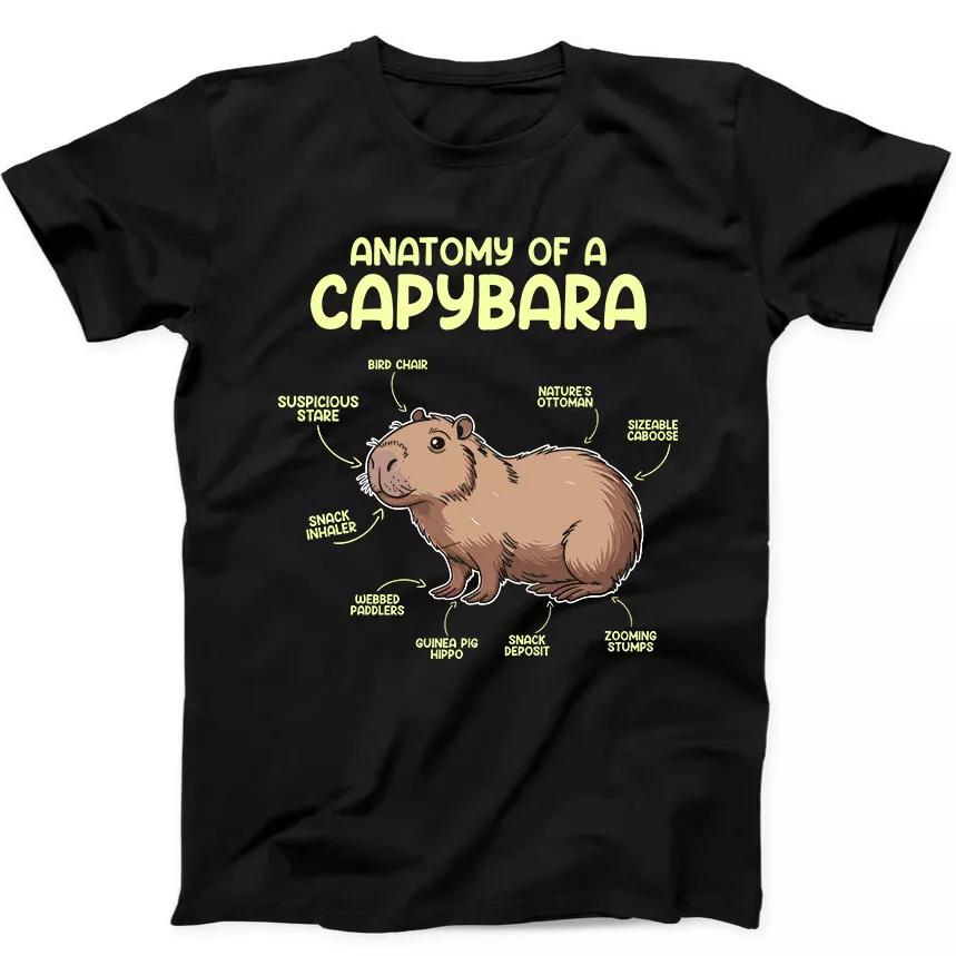 Anatomy of a Capybara Cute Animal Meme Funny Gift Tee Black T Shirt 307