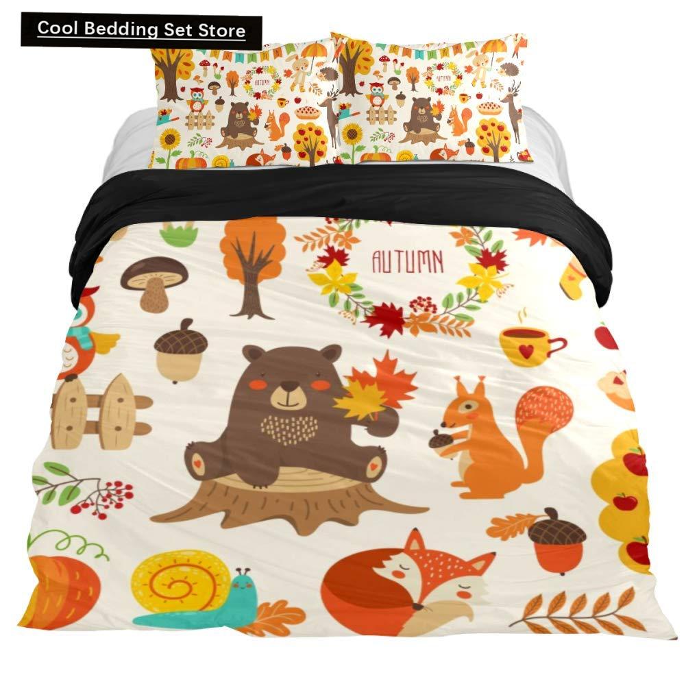 Cartoon Hedgehog King Queen Duvet Cover Rainbow Iridescent Bedding Set For Kids Girls Boys Starry Sky Animal 2/3Pcs Quilt Cover