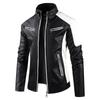 Nueva Chaqueta de Cuero para Hombre Estilo Rock de Primavera Moda Ajuste Urbano Cuello Mao Casual Chaqueta de Cuero PU