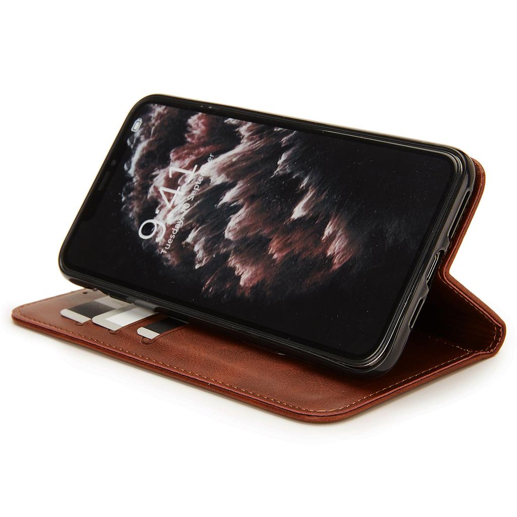 For iPhone 16 Plus Stand Case Lucky Deer Imprinted Magnetic Closure Leather Wallet Phone Cover