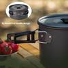 Aluminum Alloy Camping Cook Pots Outdoor Camping Cookware with Lid and Folding Handle Portable Cooking Pots Cookware