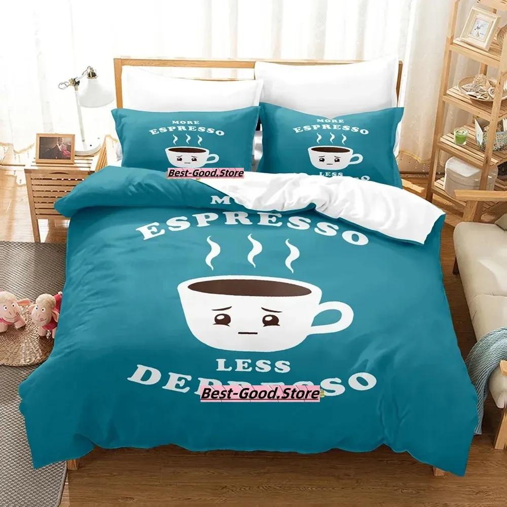 Depresso Bedding Set Single Twin Full Queen King Size Bed Set Adult Kid Bedroom Duvetcover Sets 3D Print Anime Bed Sheet Set