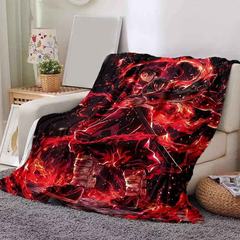 

1pc Anime Demon Slayer Tanjiro Kamado Cosplay Blanket, Home Decor, Couch Throw .B053 80x120cm