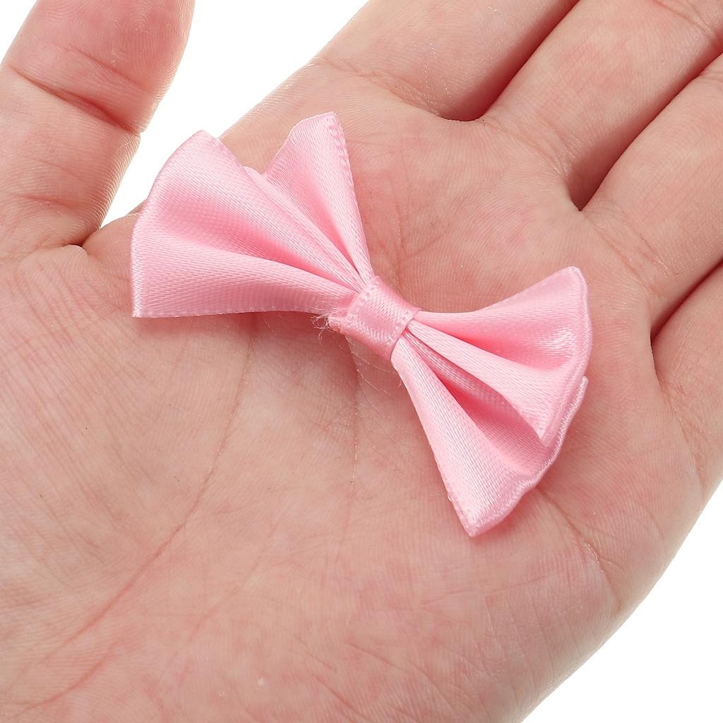 100 Pcs 2.4" Mini Bow Tie Satin Ribbon Bows Ties Twist Tie Bows Little Bowknot Embellishments for Sewing Gift Craft Wrapping