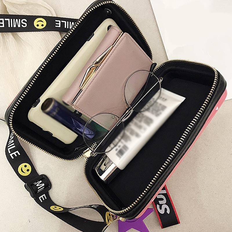 SCIONE Bolsa de Ombro Mini Câmera 2025 Nova PU Pintada Bolsa Fofa para Menina Moda Personalidade Coringa Bolsa Transversal