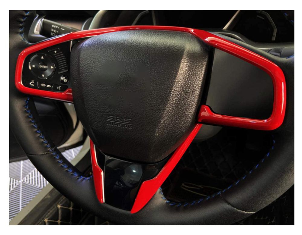 For Honda Civic 2016-2019 Car Interior Steering Wheel Frame Decor Cover Trim ABS