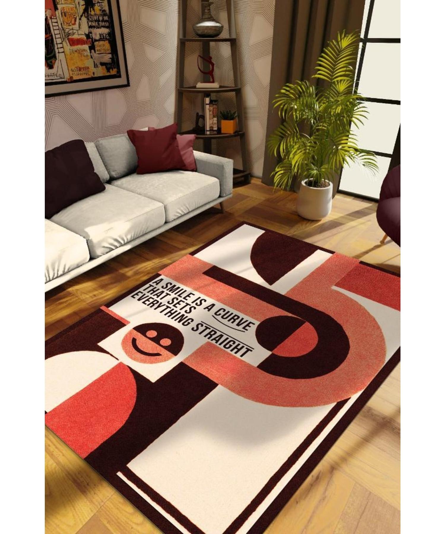 

It Fixes When You Smile Cotton Woven Based Washable Non-Slip Decorative Home Rug