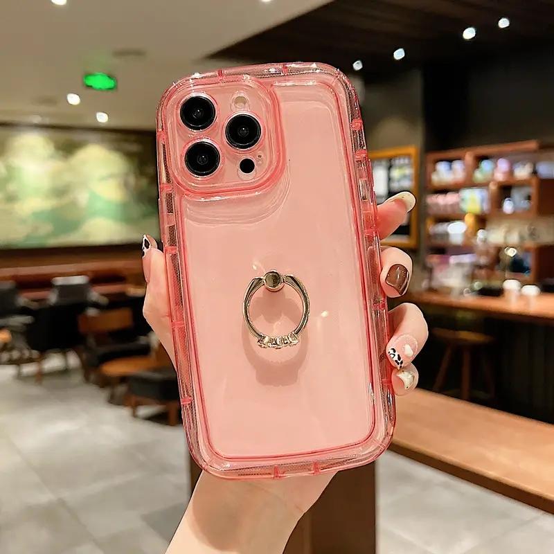

Новый модный прозрачный чехол из ТПУ с овальной рамкой для IPhone 14 Pro Max 14 Pro 14 Plus 14 13 Pro 13 12 Pro 11 XR iPhone 8 Plus/7 Plus розовый