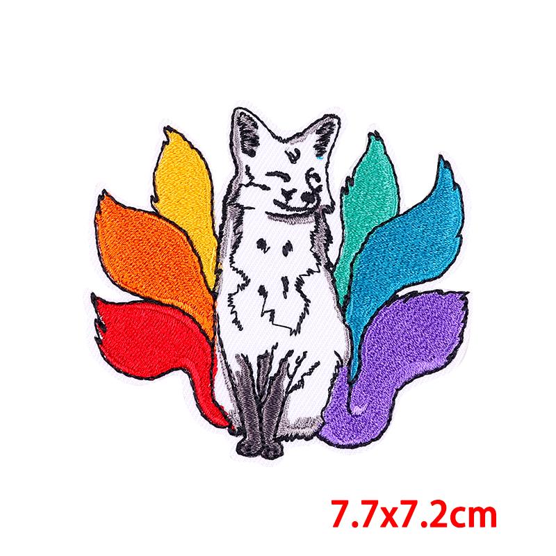 Rainbow Series Patch Iron On Patches For Clothing Stickers Cartoon Animal Embroidery Patch On Clothes Fusible Decorate Badges