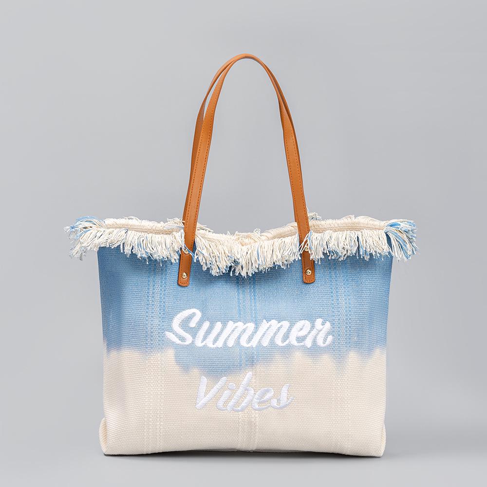 New Embroidered Canvas Shoulder Bag for Beach and Vacation