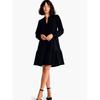 Terry Cotton Black Dress Long Sleeves Type a Fashion Plus Size Female 24 Spring and Summer New Cute Hem Lotus Leaf Patchwork