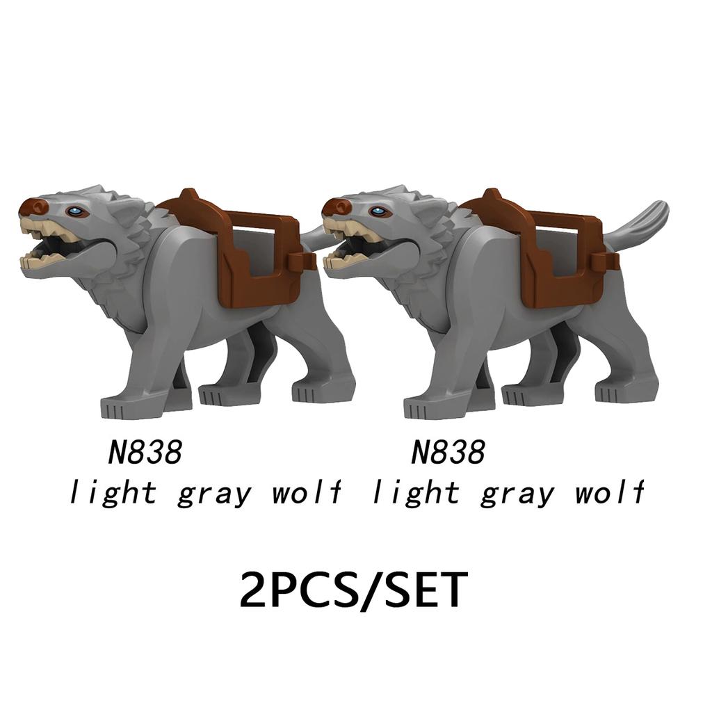 MOC Medeival Knights Horse Building Blocks Crow Wolf Warhorse Eagle Lion Green Dragon Warrior Bricks Toys Kids Gift