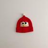 Baby wool hat autumn and winter Korean version of children's warm pullover hat cute super cute big eyes men and women children knitted hat