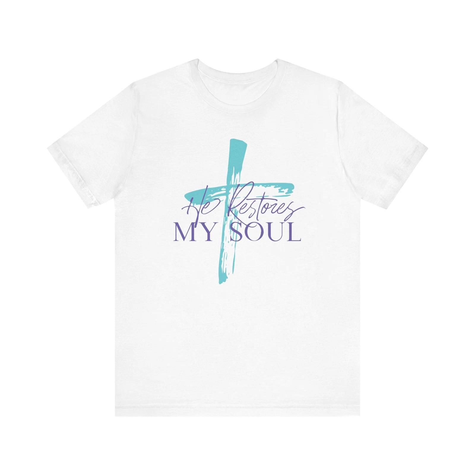 Faith-Inspired T-Shirt - He Restores My Soul , Christian Apparel, Inspirational 2XL