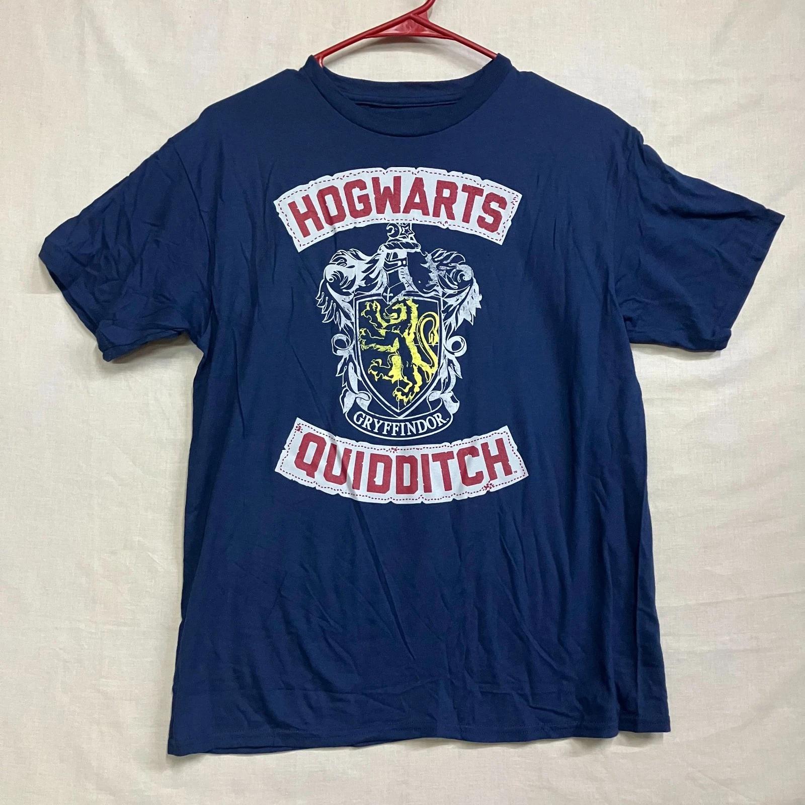 

Harry Potter T-Shirt Boys Youth Large Blue Logo Hogwarts Gryffindor Quidditch L