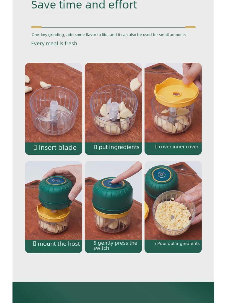 Wireless Electric Egg Beater & Garlic Pounder: Multi-Function, Splash-Proof Kitchen Gadget for Meat Mincing & Baking