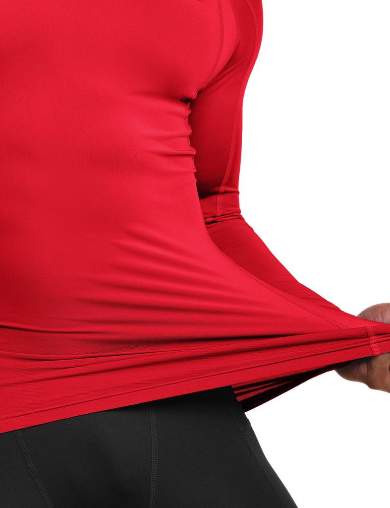 Tesla High Neck Compression Wear UV Long Sleeve Sports Compression Sports Base Layer Men's [Stretchable, Protection, Sweat-Wicking, Quick-Drying]