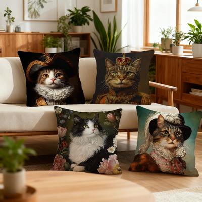 Verspielter Adel Katze Kissenbezug Dekoration Zimmer Geschäft Auto Bestes Home Office Kaffee Kissen Sofa Druck Nordische Schlichtheit Hit