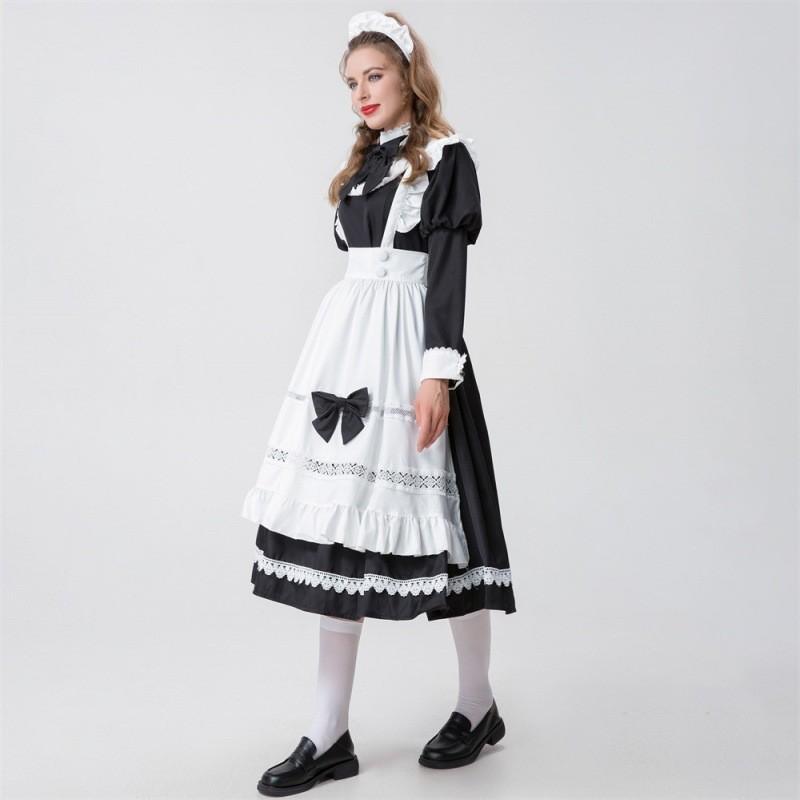 Long Feminine Sleeve Maid Costume Stunning Lolita Dress For 1824 Year Olds At Events