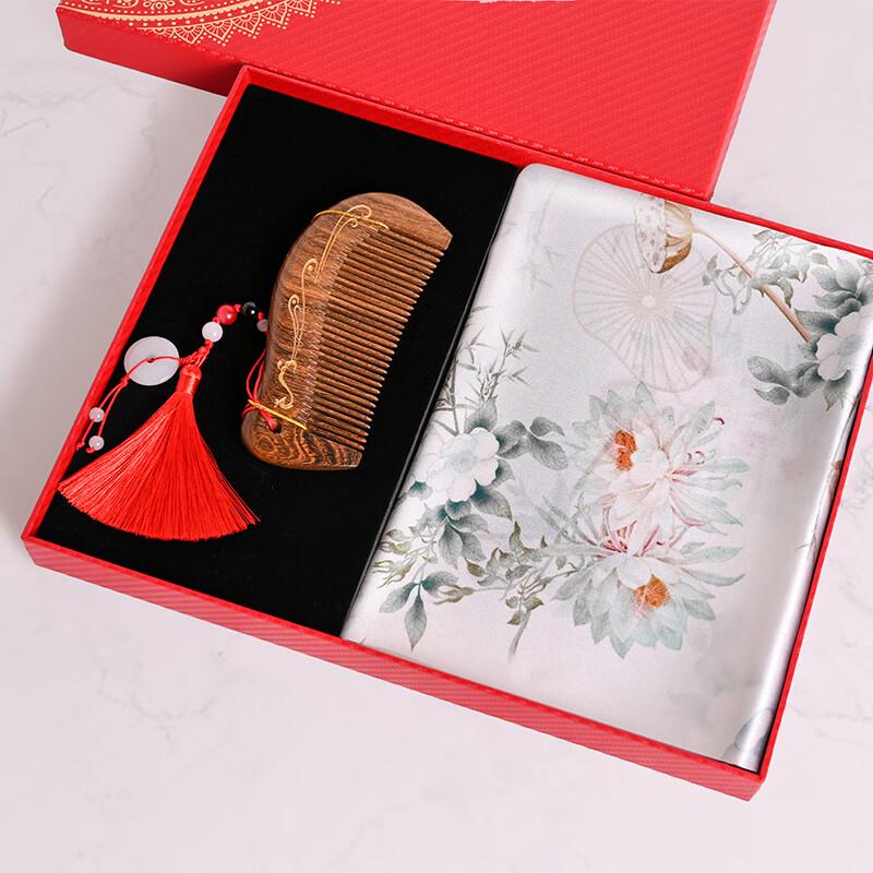 Hangsilu 100% Maulbeerseide Schal Geschenkset