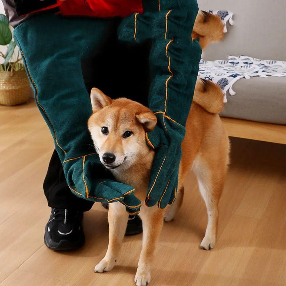 Anti-Bite Anti-Bite Safety Glove Anti-Scratch Leather Welding  Gloves Portable Work Gloves  Animal