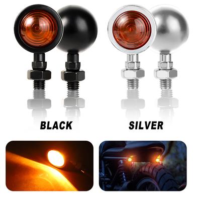 LED Motorcycle Signal Lamp 12v Black Silver Brake Light Moto Lighting Indicators Bullet Chrome Amber Moto Front Lamp Tail Light