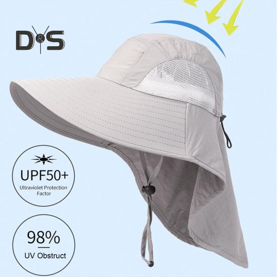 Unisex čepice na opalování Ochrana krku Dutá síťovina odolná proti větru Pevný popruh Anti-UV Skládací krém na opalování Prodyšná Venkovní čepice pro zahradu Rybaření