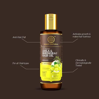 Amla & Bhringraj Hair Oil | Herbal Oil for Boosting Hair Growth | Non-sticky Hair Oil | Silicone & Mineral Oil Free |200 ML