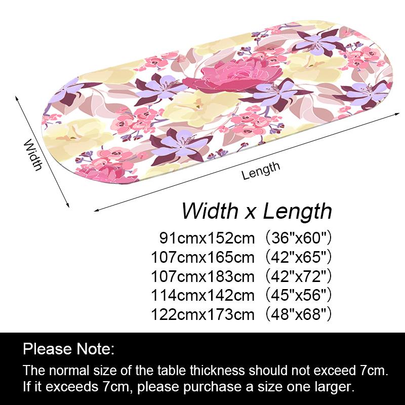 Oval Tablecloth Table Cover Waterproof Oil-Proof Elastic Kitchen Dining Room Wedding Party Table Cover Outdoor Picnic Camp Decor