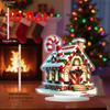 2D Flat Acrylic Beautiful Christmas Candy House Desktop Decoration, Suitable for Wall Decoration, Porch, Room, Villa, Accents Home, Hallway, or Workpl