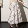 Sibaishe Elegant Floral Print Midi Skirt