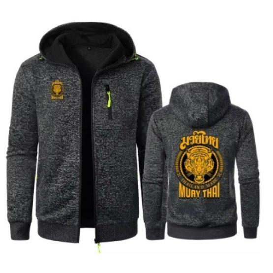 MMA Tiger Muay Thai Kick Boxing UFFC Jacket Sweatshirt Hoodies Zip Men Women Kid Unisex Long Sleeve Print Sport Gym Fitness Workout