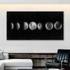 Black and Gold Eclispe of The Moon Canvas Painting Lunar Phases Landscape Wall Art Poster and Prints Pictures for Living Room
