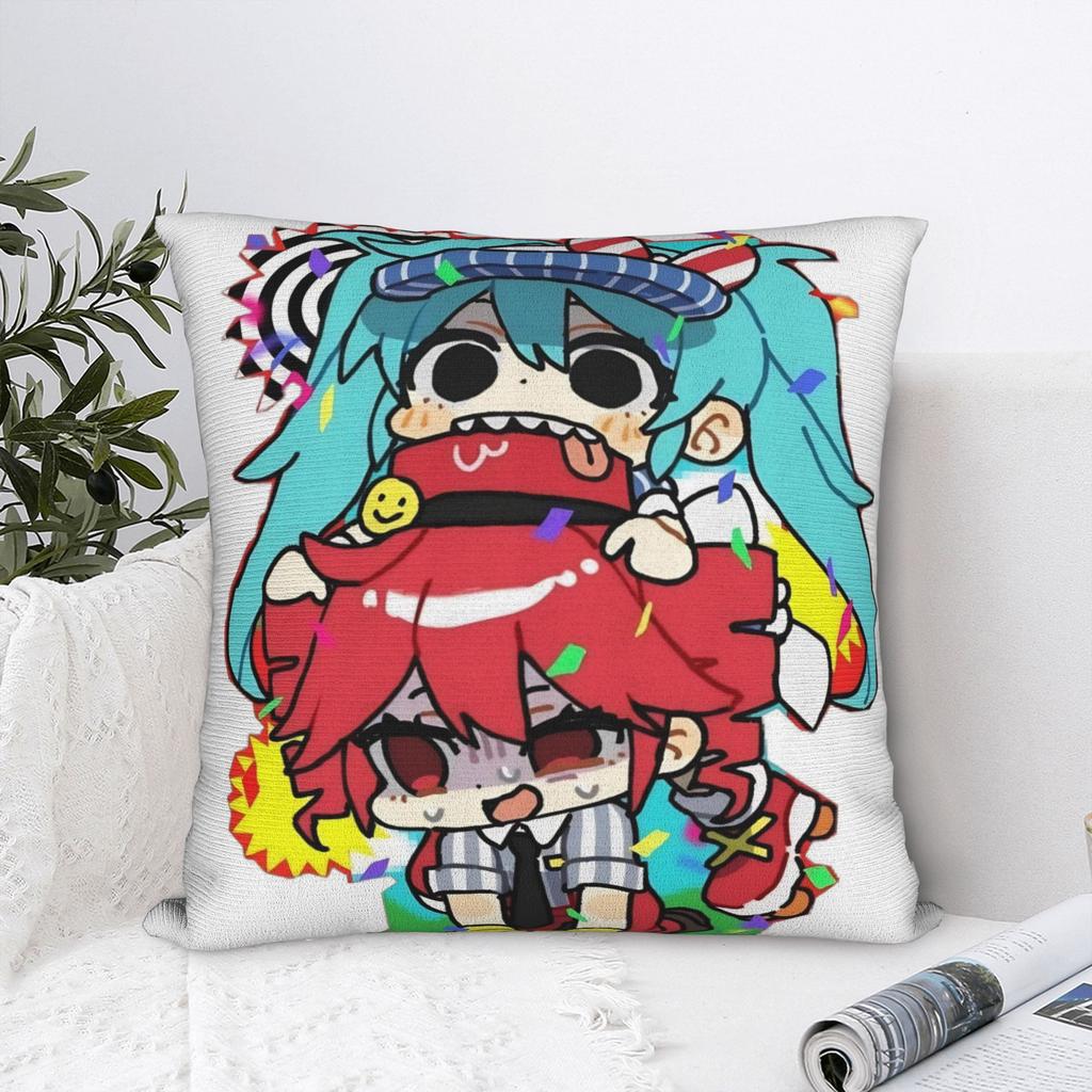 Chibi Mesmerizer Kasane Teto Square Pillowcases Sofa Kawaii Cushion Case Virtual Singer Home Decoration Pillowcase 40*40