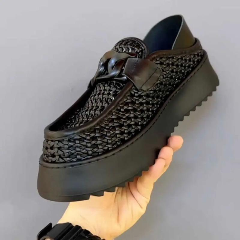 Black Brown Casual Business Loafers Man Platform Shoes Sandals Women Shoe Man Slip on Mules Half Shoes Man