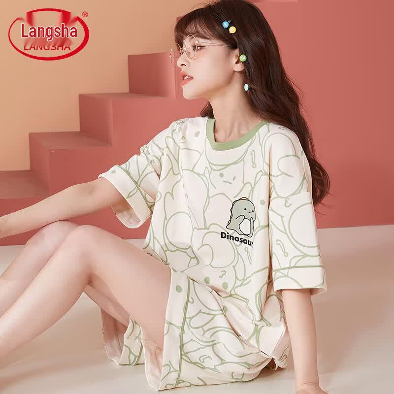 Lonsa Women s Printed Short-Sleeve Pajama  Homewear Set XL