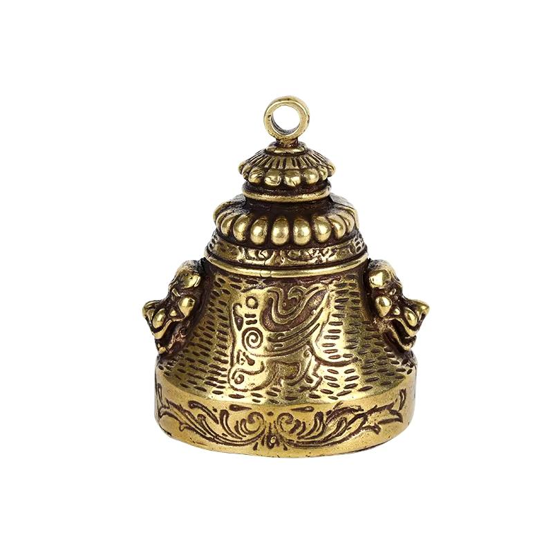 Factory Direct Supply Retro Metal Pure Brass Bell Ethnic Wind Chime Crisp Doorbell Double-sided Pendant