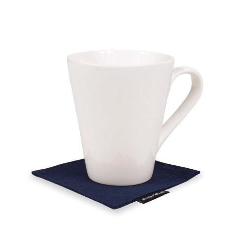 STYLE Decor Reversible Coasters, Stylish Fabric, Washable, Set of 4, Solid Oxford and Royal Navy, W3004520