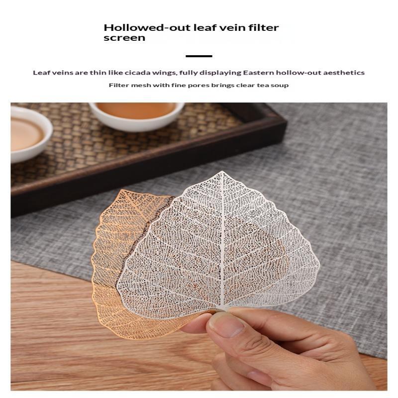 1Pcs Stainless Steel Bodhi Leaf Shape Tea Infuser Hollow Out Kung Fu Tea Strainer Drinkware