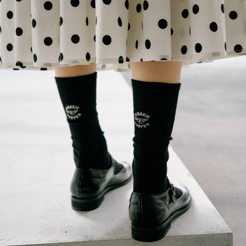 GREENBUTTER Loose Top Socks (Black)