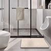 Absorbent Bathroom Rug Soft Bath Mat with Anti-Slip Bottom Plush Wavy Texture Rug
