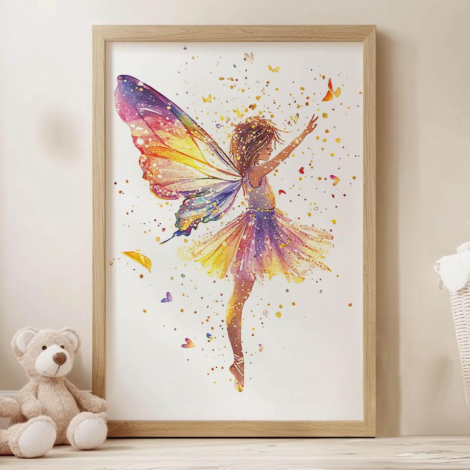 Plakat Taniec Wróżki Plakat Taniec Wróżki, 50X70 Cm, Rama Drewniana Jasny Dąb, Papier Matowy 230 Gsm